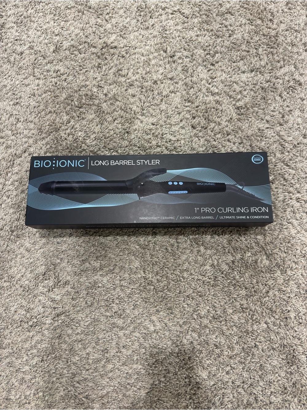 BioIonic 1” Long Barrel Pro Curling Iron - Black